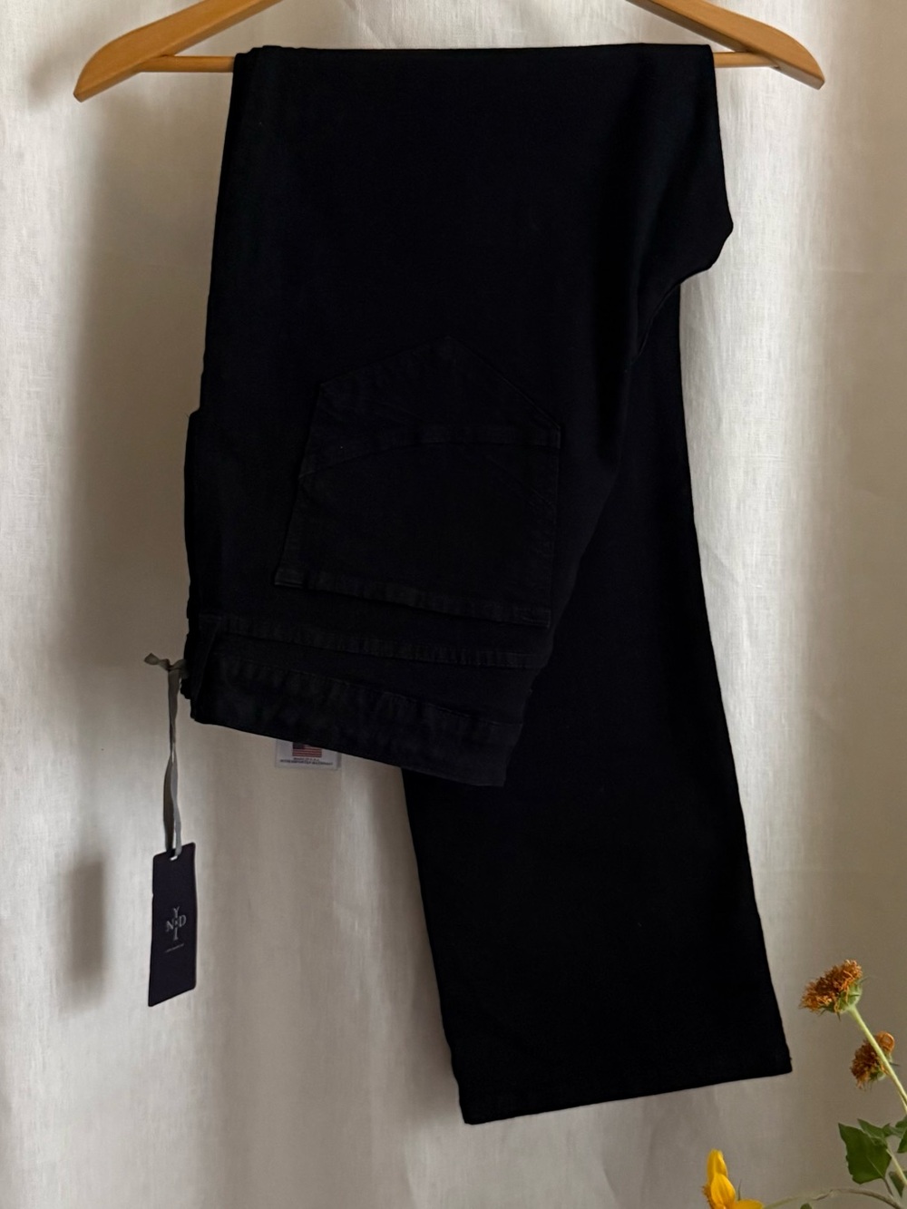 NWT NYDJ Marilyn Straight Jeans 16 Black High Rise Stretch Denim Classic
